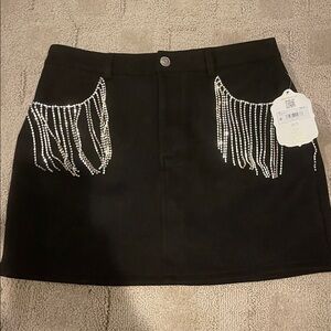 Altar'd State Black Skirt with Silver Accents